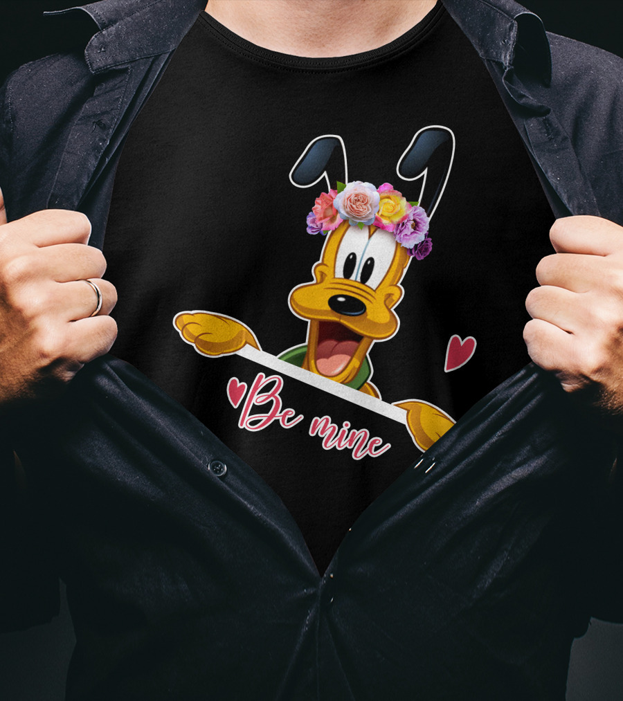Be Mine Flower Crown Pluto Hearts T-Shirt