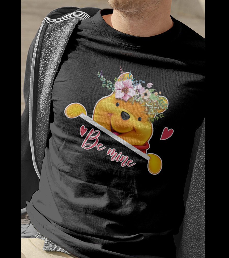 Be Mine Pooh Floral Heart T-Shirt