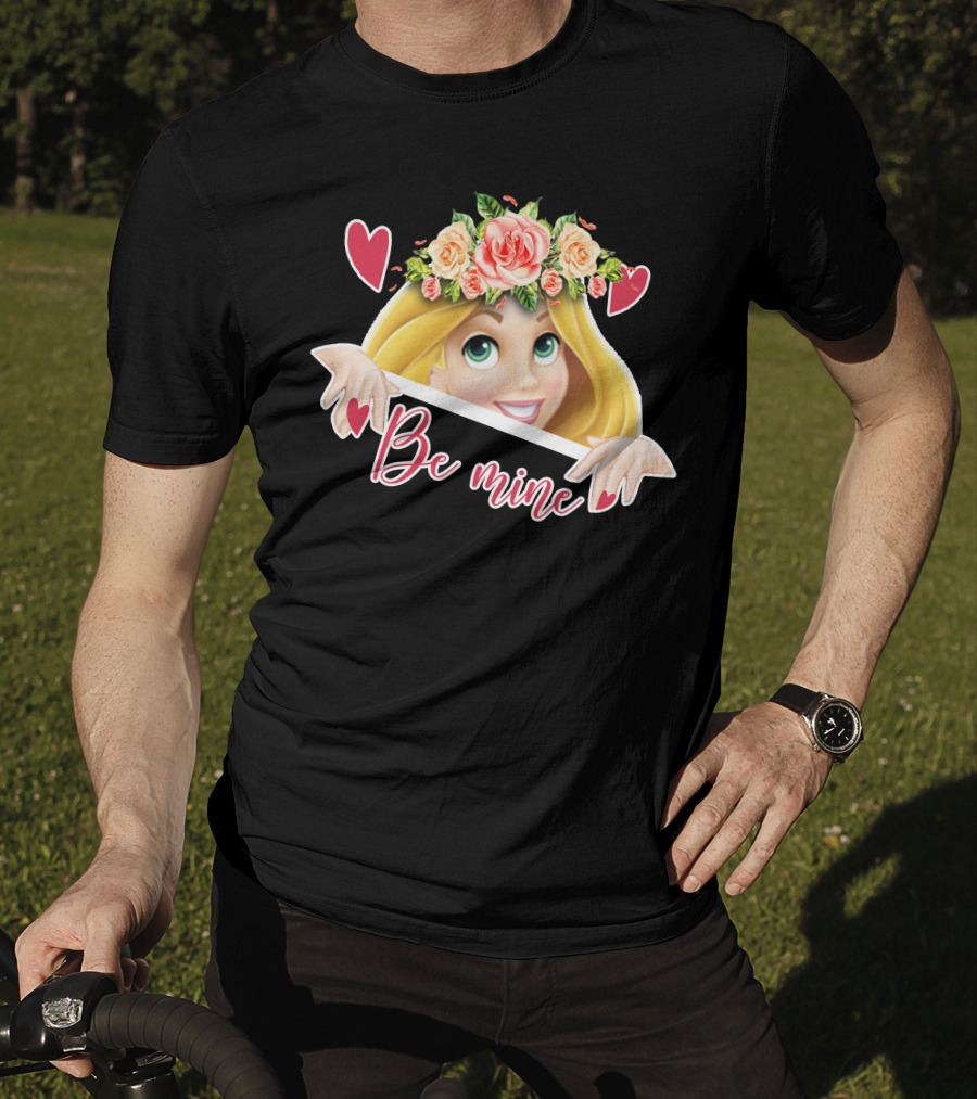 Rapunzel Floral Be Mine Valentines Hearts T-Shirt