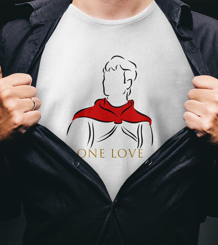 Snow White One Love Minimalist Sketch In Red And Black T-Shirt