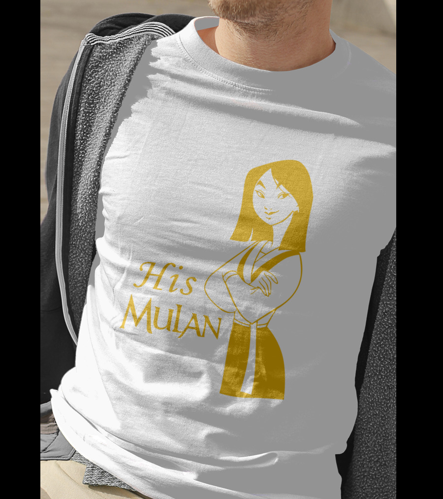 His Mulan Cartoon Character And Text In Yellow T-Shirt