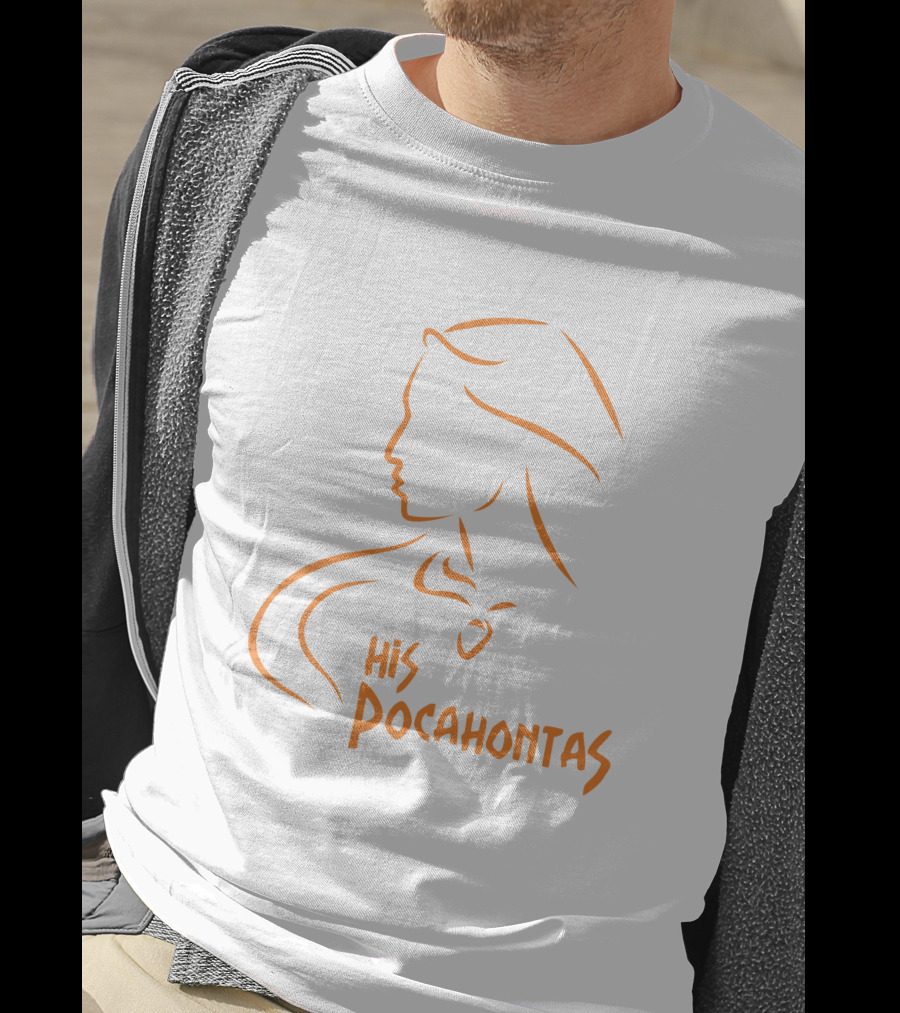 His Pocahontas Silhouette In Orange T-Shirt