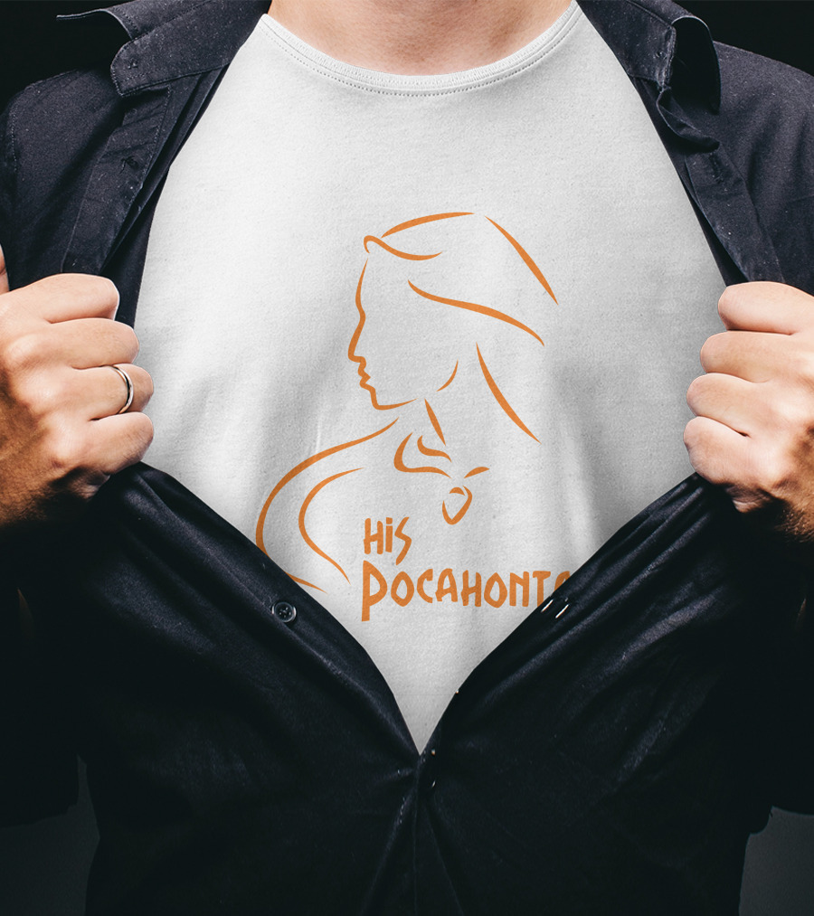 His Pocahontas Silhouette In Orange T-Shirt