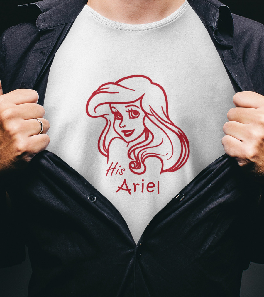 Disney His Ariel The Little Mermaid Character Sketch T-Shirt