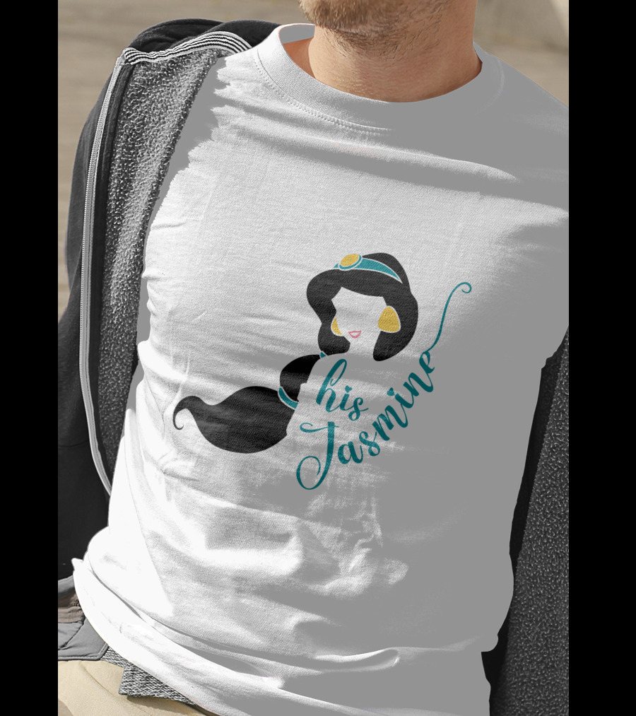 His Jasmine Princess Silhouette With Long Hair And Gold Accessories T-Shirt