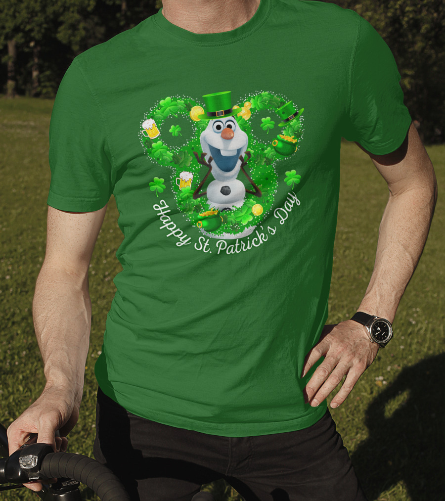 Olaf Happy St. Patrick's Day Shamrocks And Gold T-Shirt