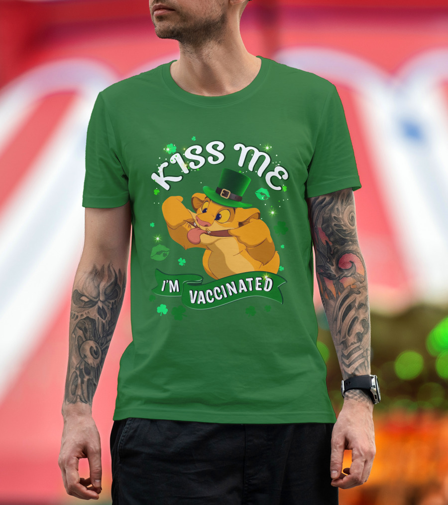 Kiss Me I'm Vaccinated St. Patrick's Day Simba T-Shirt