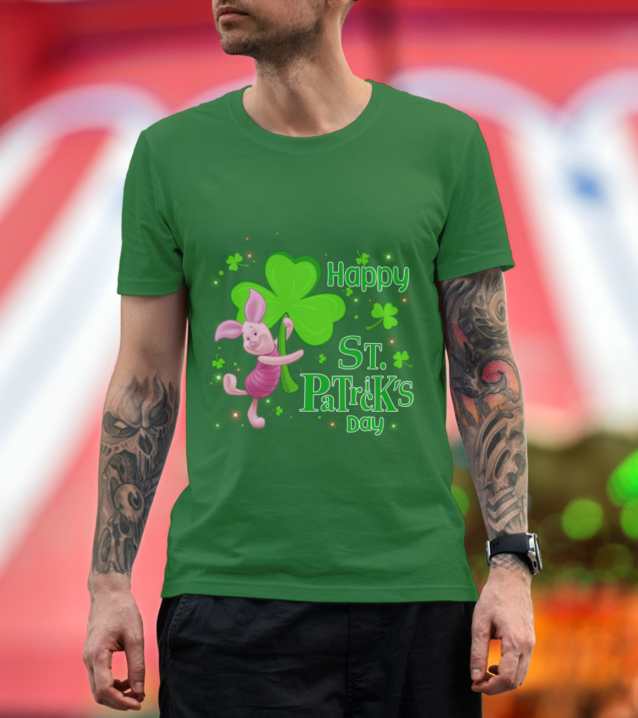 Happy St. Patrick's Day Piglet Shamrock T-Shirt