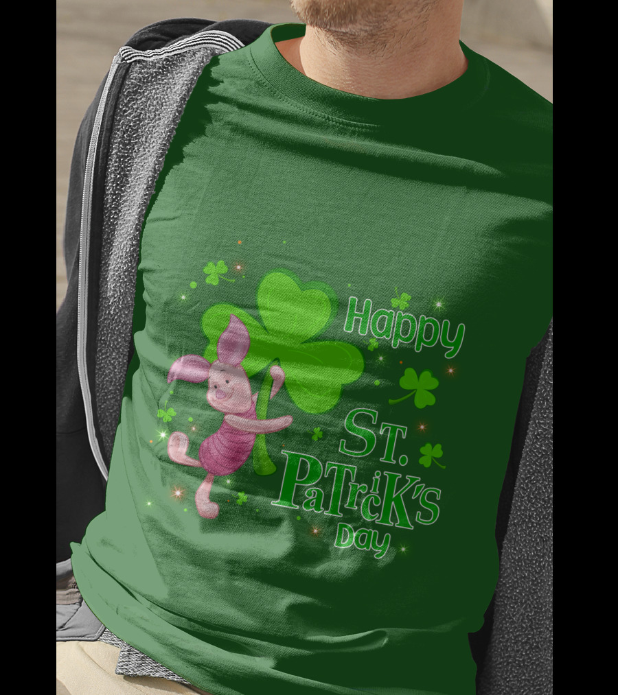 Happy St. Patrick's Day Piglet Shamrock T-Shirt