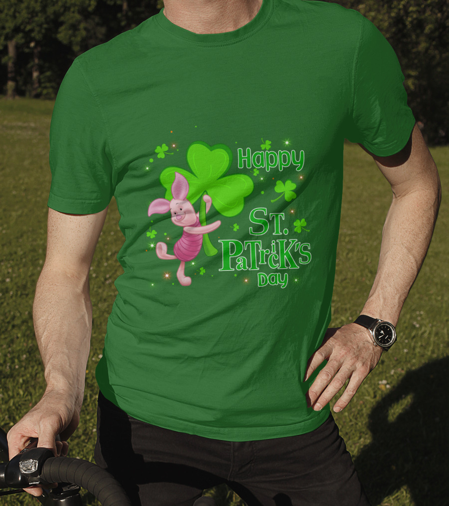 Happy St. Patrick's Day Piglet Shamrock T-Shirt