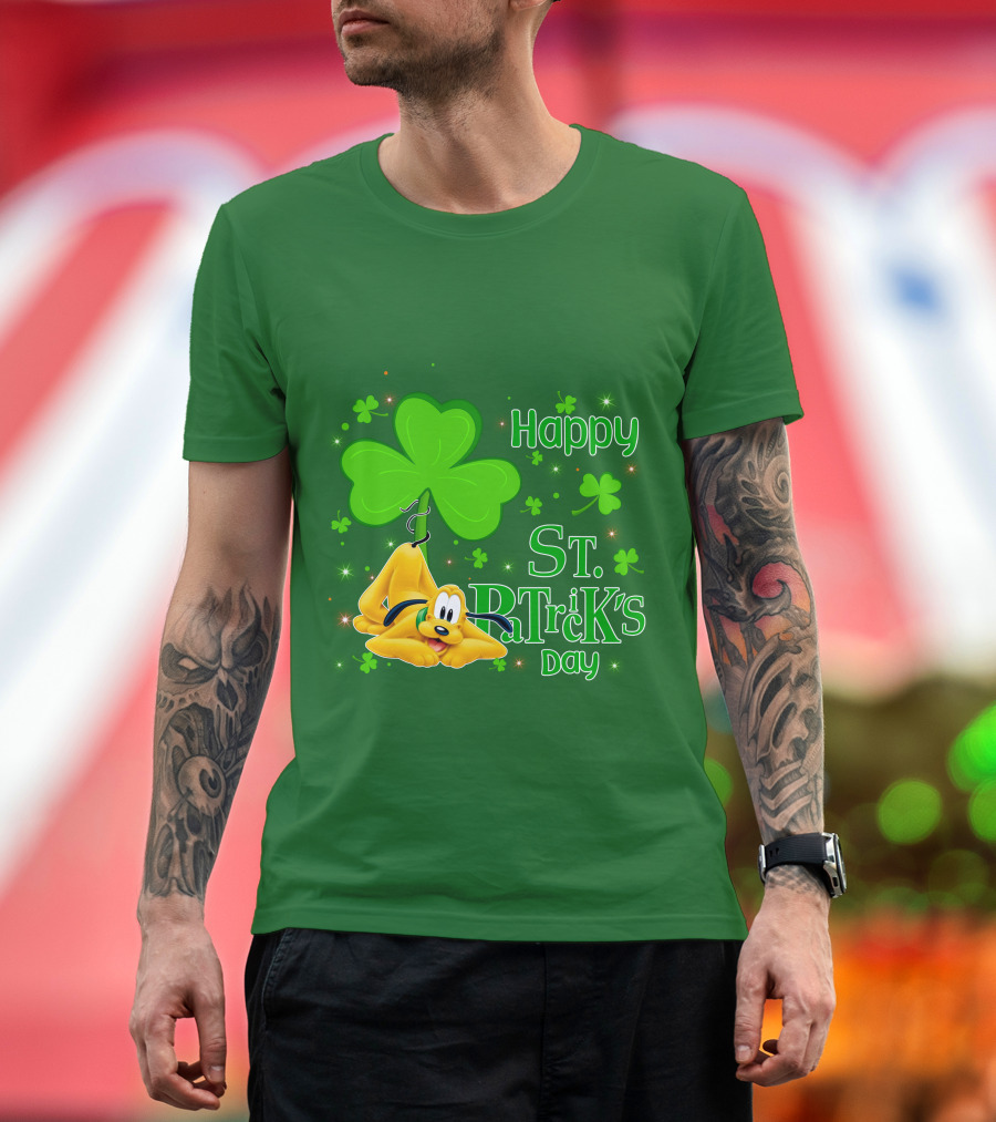 Happy St Patrick's Day Pluto Shamrock T-Shirt