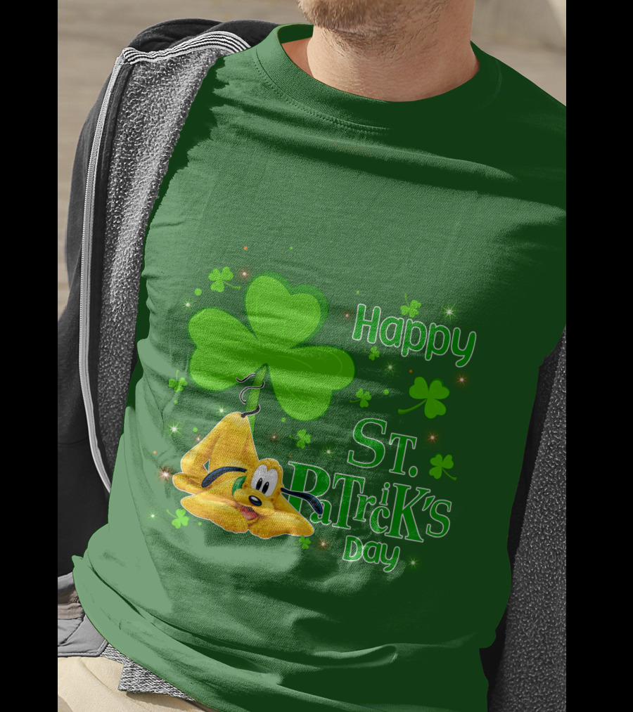 Happy St Patrick's Day Pluto Shamrock T-Shirt