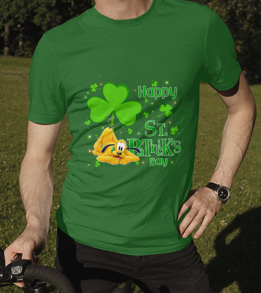 Happy St Patrick's Day Pluto Shamrock T-Shirt