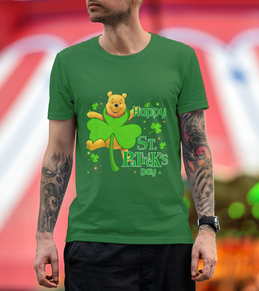Happy St. Patrick's Day Pooh Shamrock T-Shirt