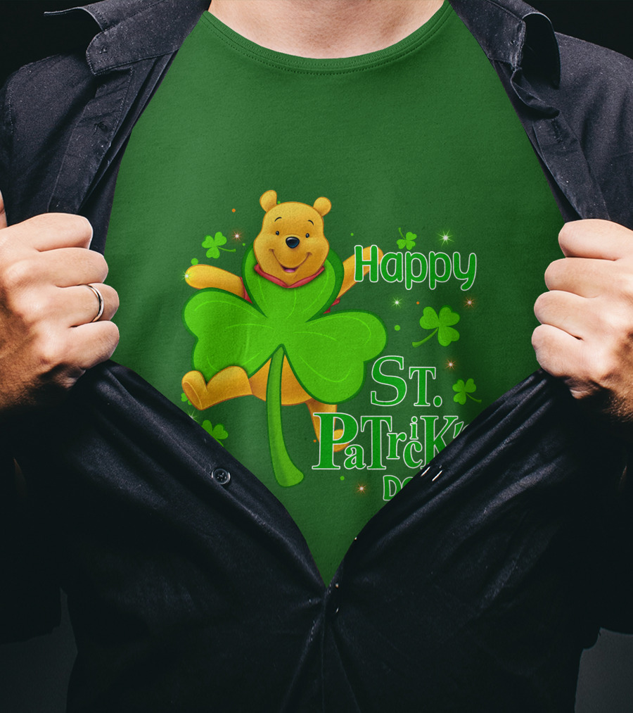 Happy St. Patrick's Day Pooh Shamrock T-Shirt