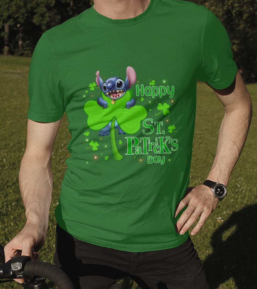 Happy St. Patrick's Day Stitch Shamrock T-Shirt