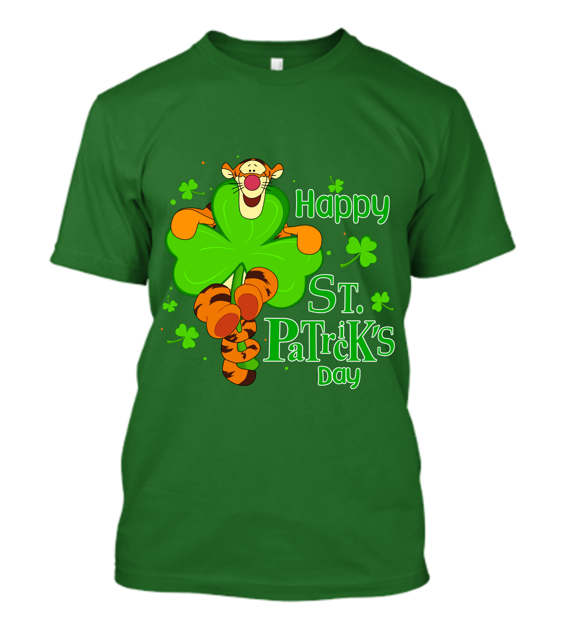 Tigger Happy St. Patrick's Day Shamrock T-Shirt