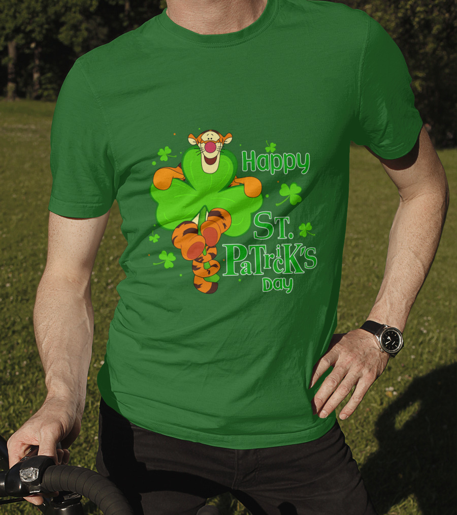 Tigger Happy St. Patrick's Day Shamrock T-Shirt