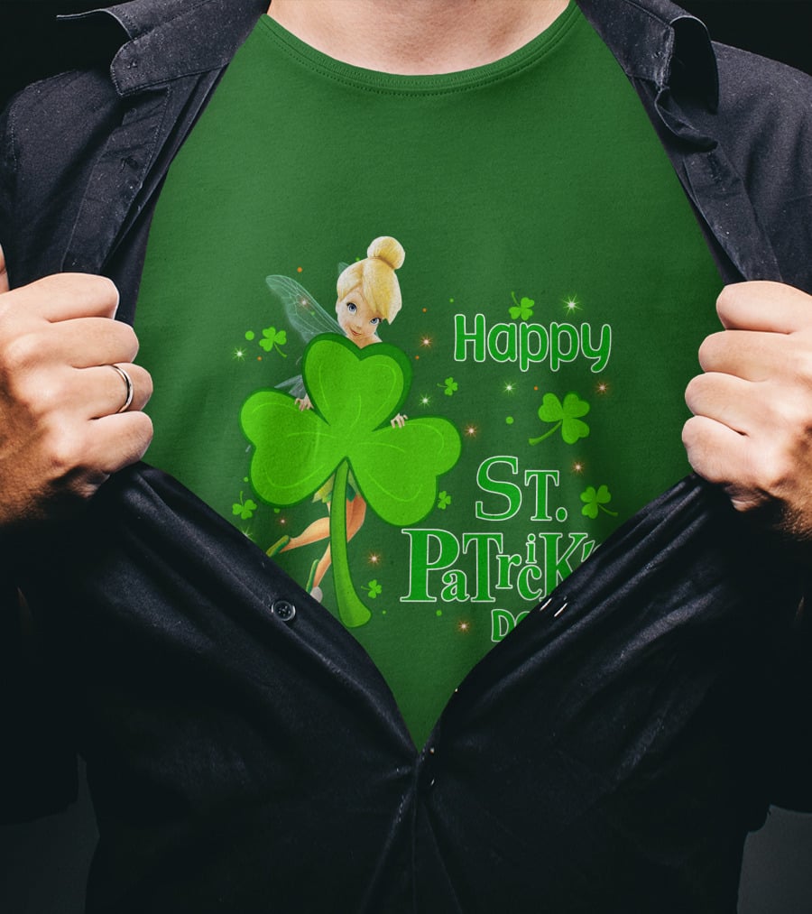 Happy St. Patrick's Day Tinkerbell Shamrock T-Shirt