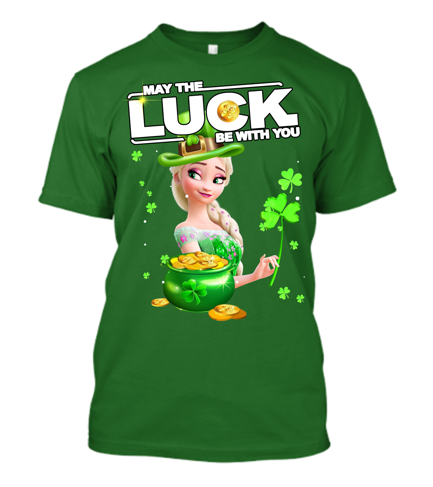May The Luck Be With You St Patrick's Day Elsa T-Shirt