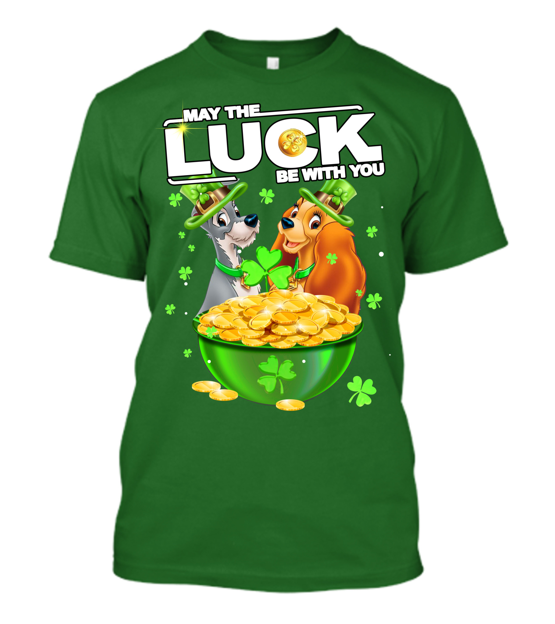 May The Luck Be With You Lady And The Tramp St Patrick's Day T-Shirt