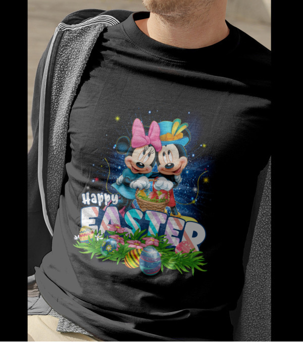 Mk Mn Happy Easter Basket Celebration With Colorful Eggs T-Shirt