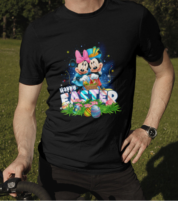 Mk Mn Happy Easter Basket Celebration With Colorful Eggs T-Shirt