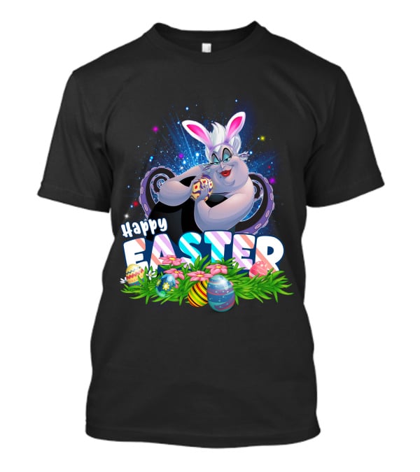 Ursula Happy Easter Bunny Eggs And Flowers T-Shirt