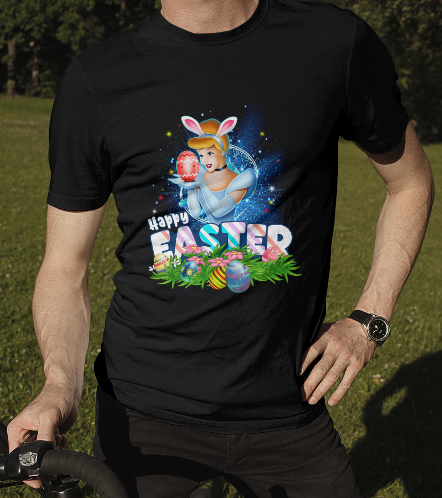 Cinderella Easter Bunny Ears With Colorful Eggs And Flowers T-Shirt