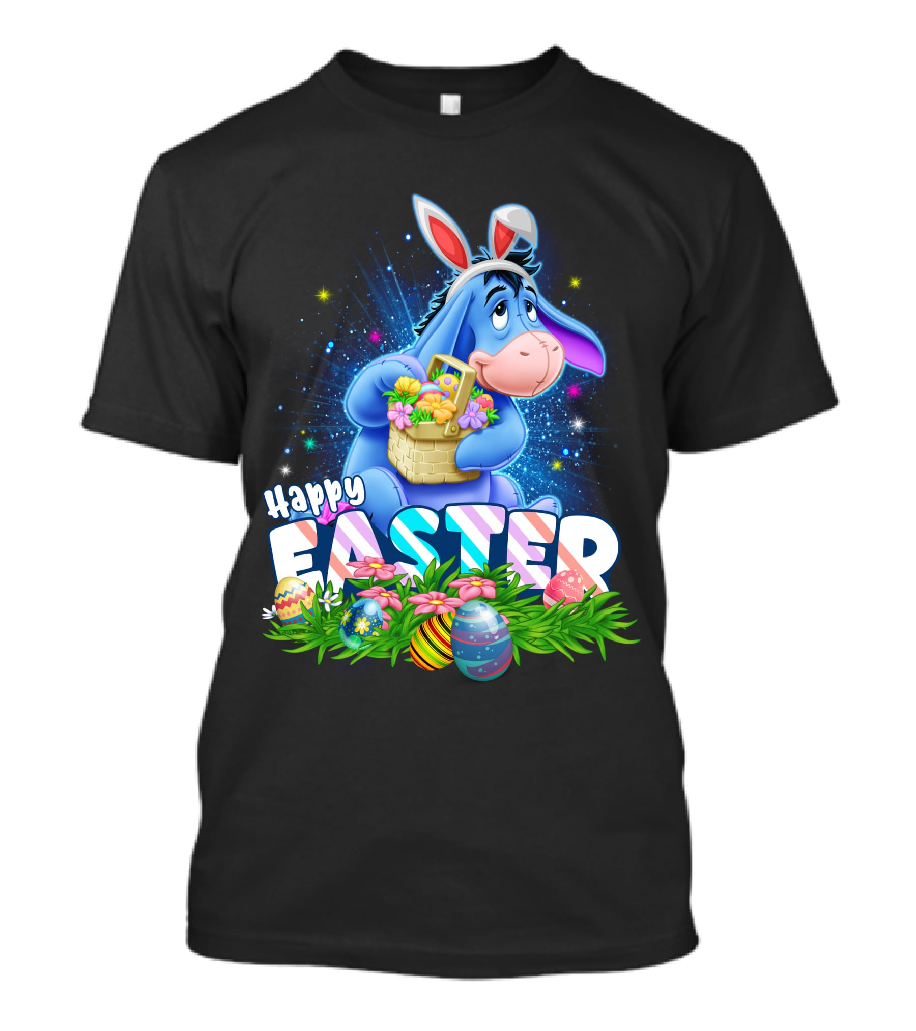 Eeyore Easter Basket With Eggs And Flowers Happy Easter T-Shirt