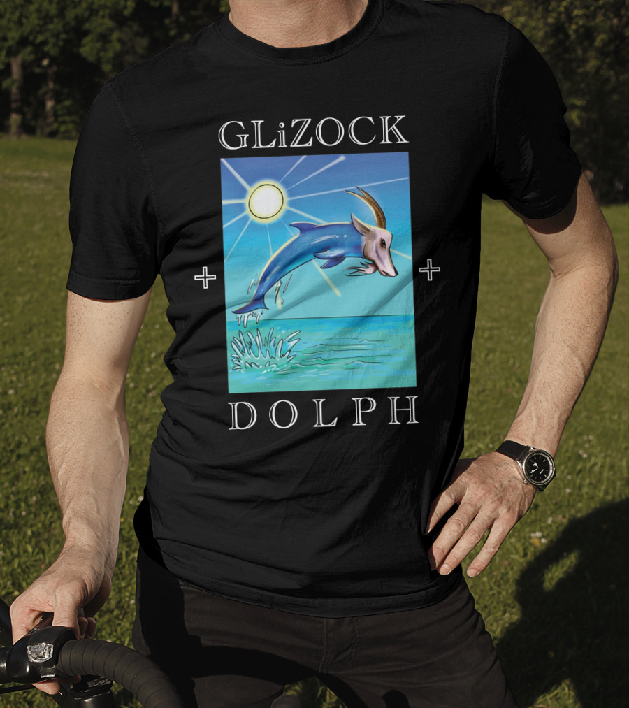 GLiZOCK DOLPH Goat Dolphin Jump Ocean T-Shirt