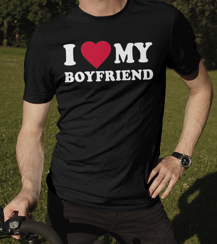 I Love My Boyfriend Heart T-Shirt