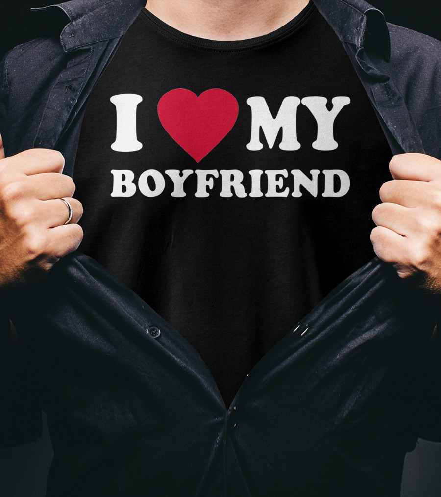 I Love My Boyfriend Heart T-Shirt