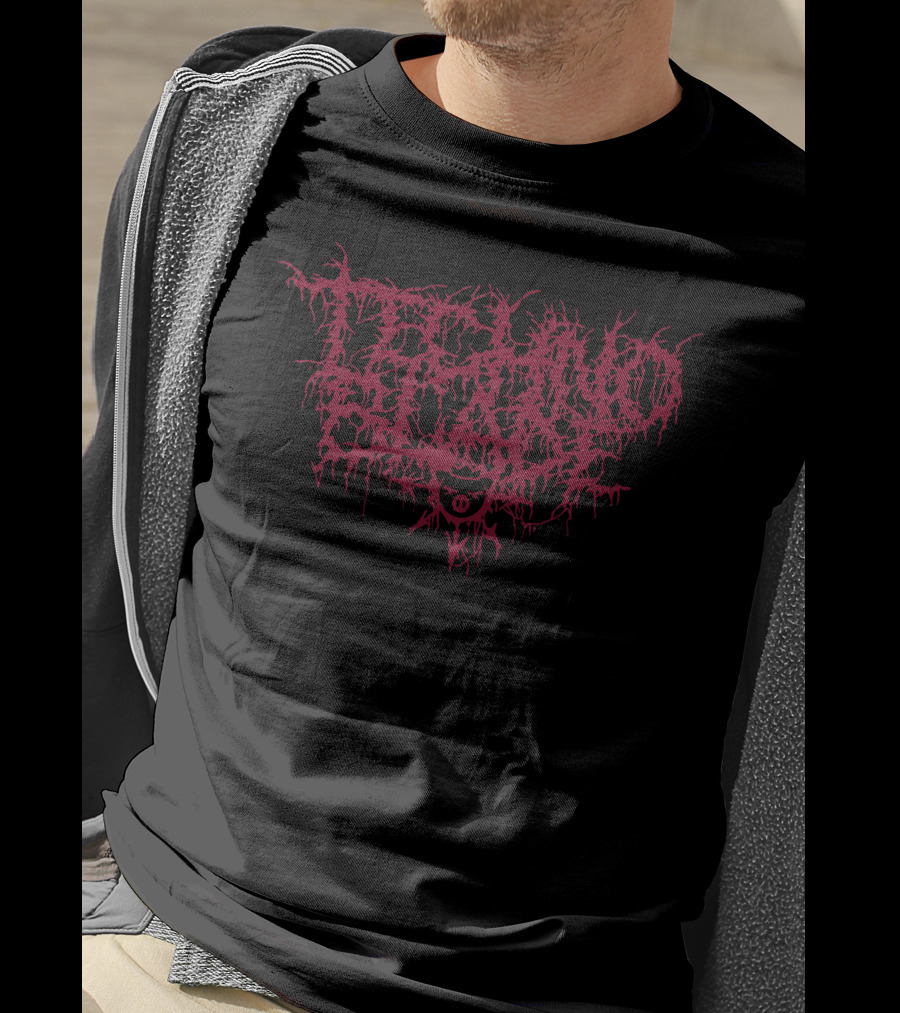 Techno Blood Metal Font Black T-Shirt