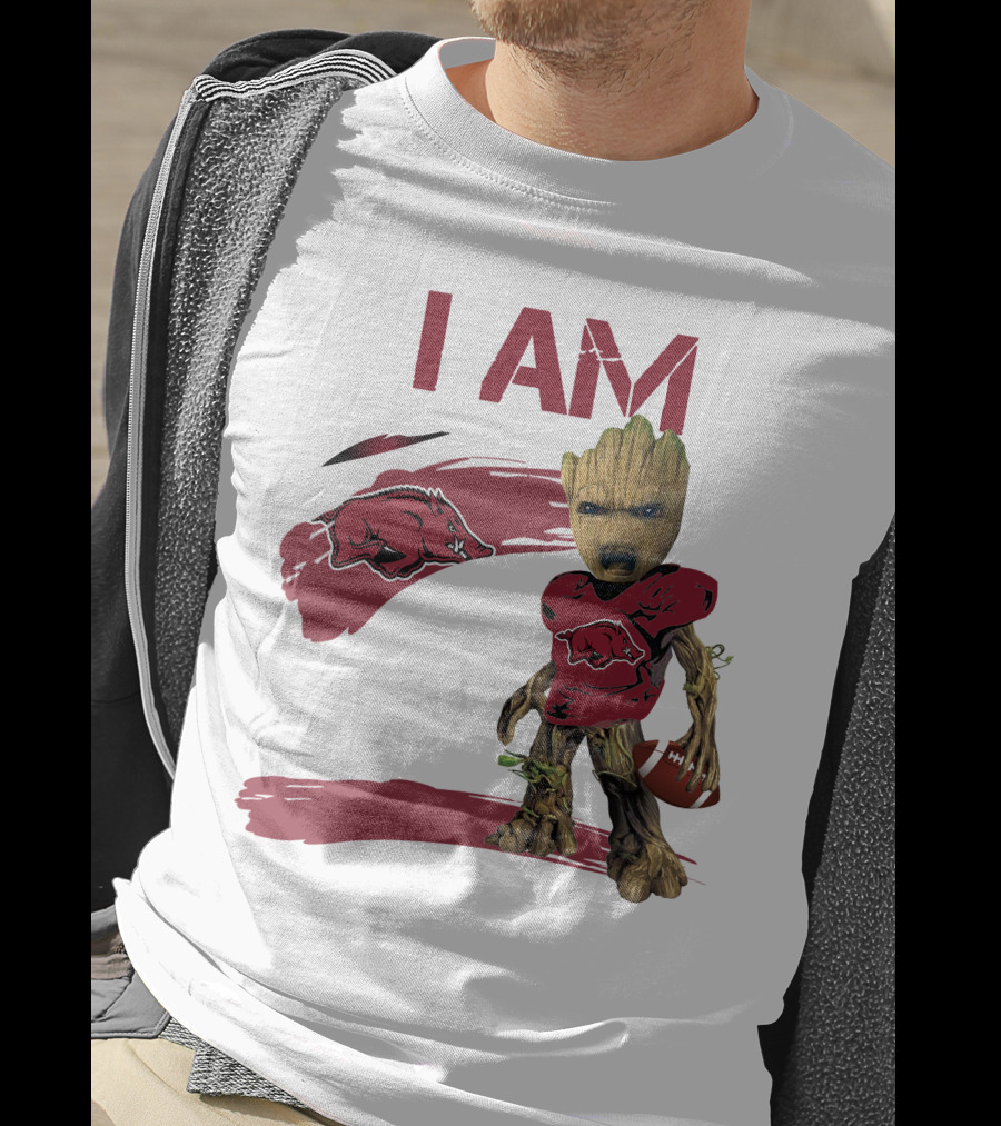 I AM Arkansas Razorbacks Football Groot Fan T-Shirt