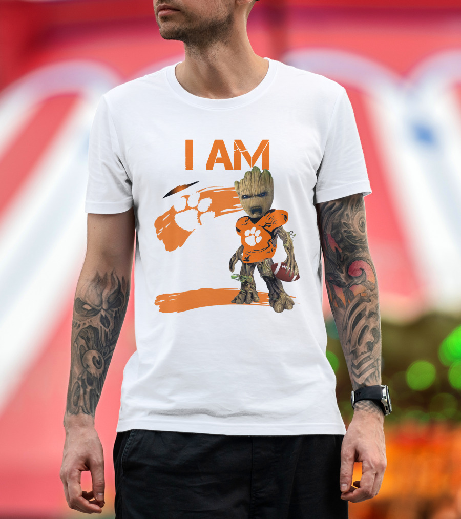 I AM Clemson Tigers Football Groot Fan T-Shirt
