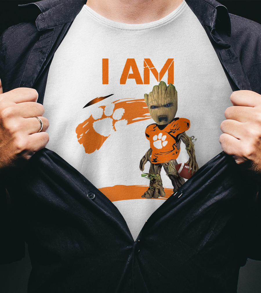 I AM Clemson Tigers Football Groot Fan T-Shirt