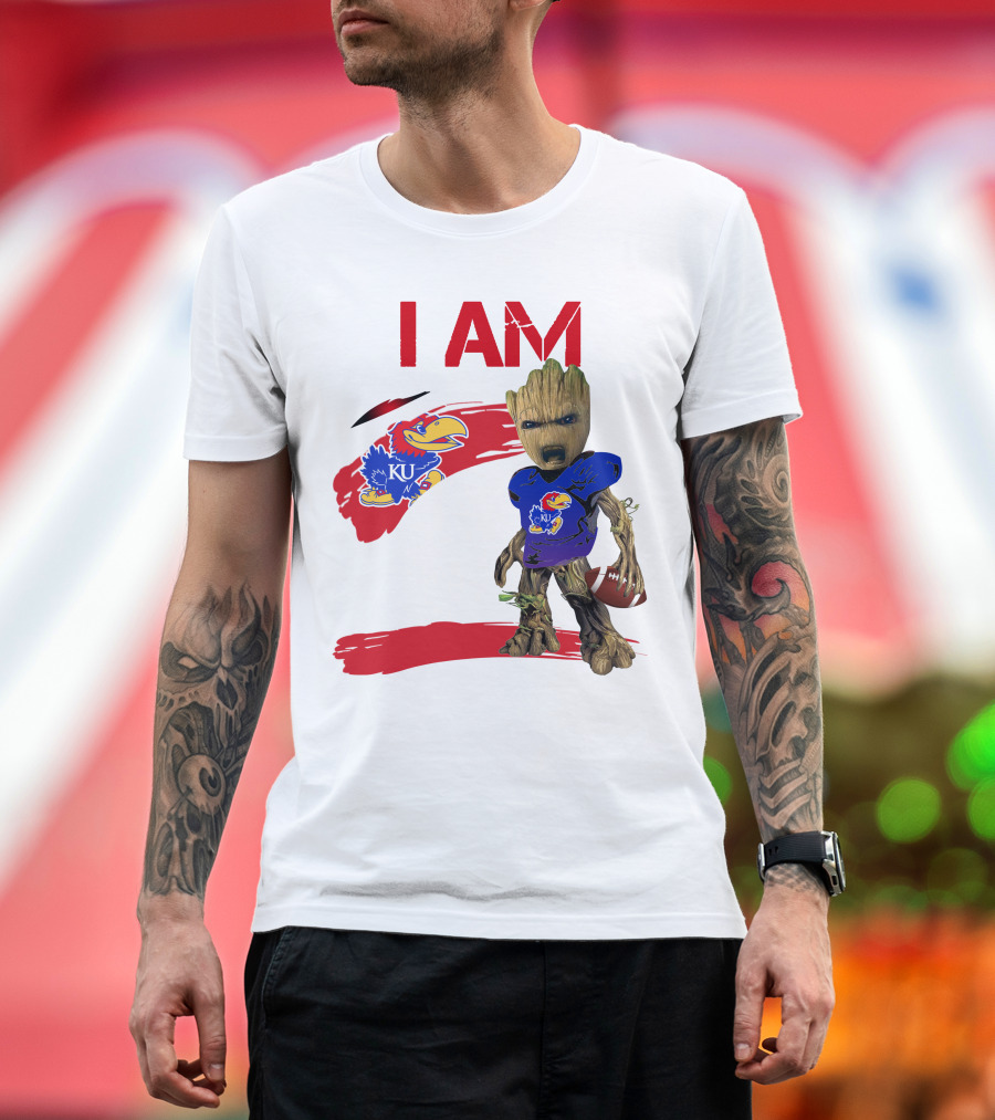 I AM KU Jayhawks Football Groot T-Shirt