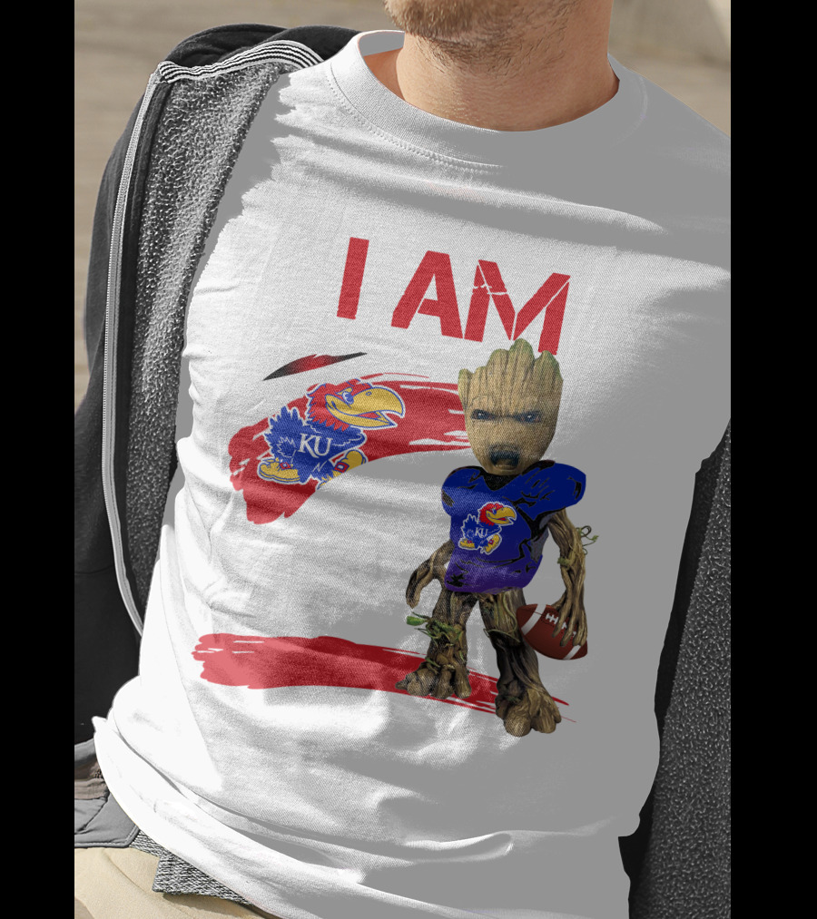 I AM KU Jayhawks Football Groot T-Shirt
