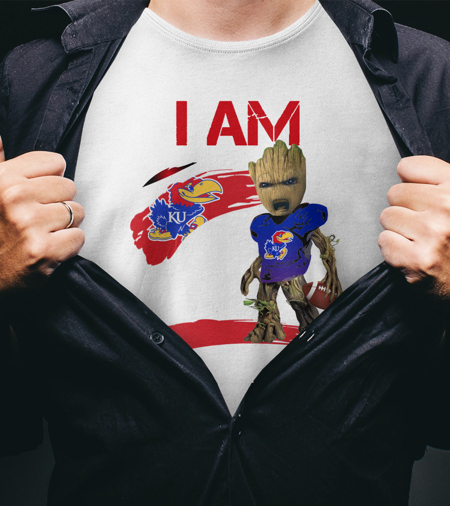 I AM KU Jayhawks Football Groot T-Shirt