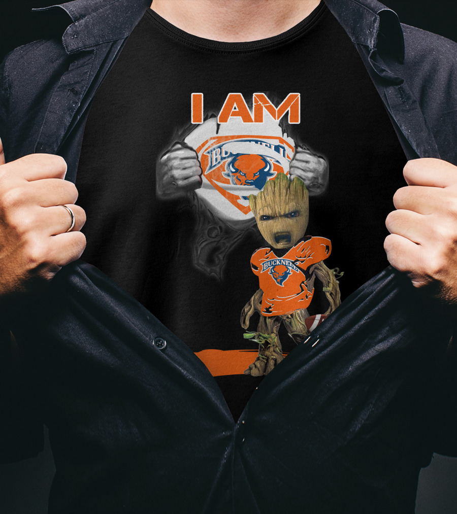 I AM Bucknell Bison Baby Groot Football T-Shirt
