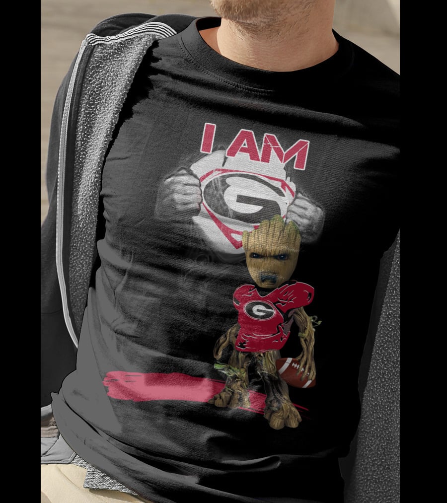 I Am Bulldogs Baby Groot Superman T-Shirt