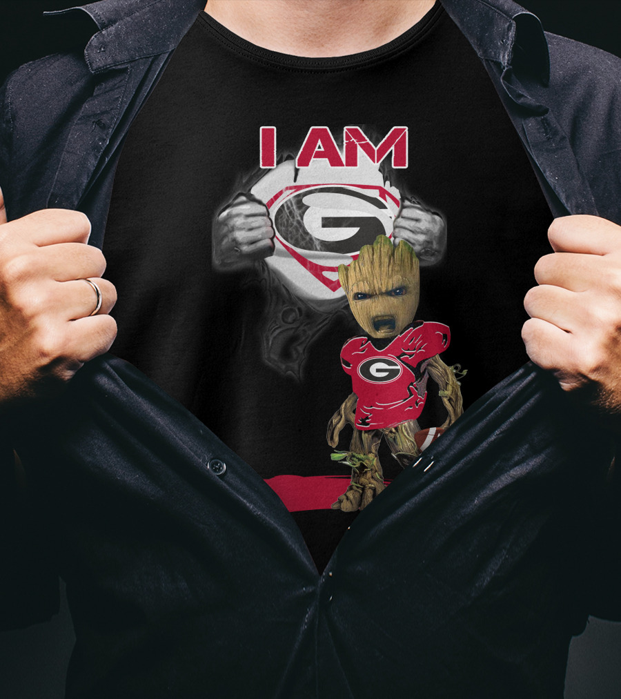 I Am Bulldogs Baby Groot Superman T-Shirt