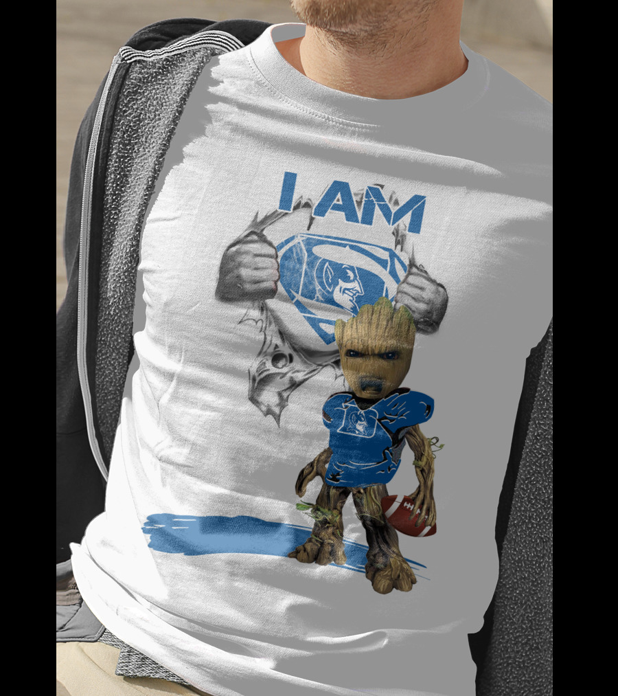 I AM Duke Baby Groot Superman Football Hero T-Shirt