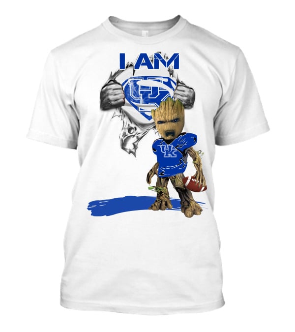 I Am Kentucky Baby Groot UK Superman Football T-Shirt