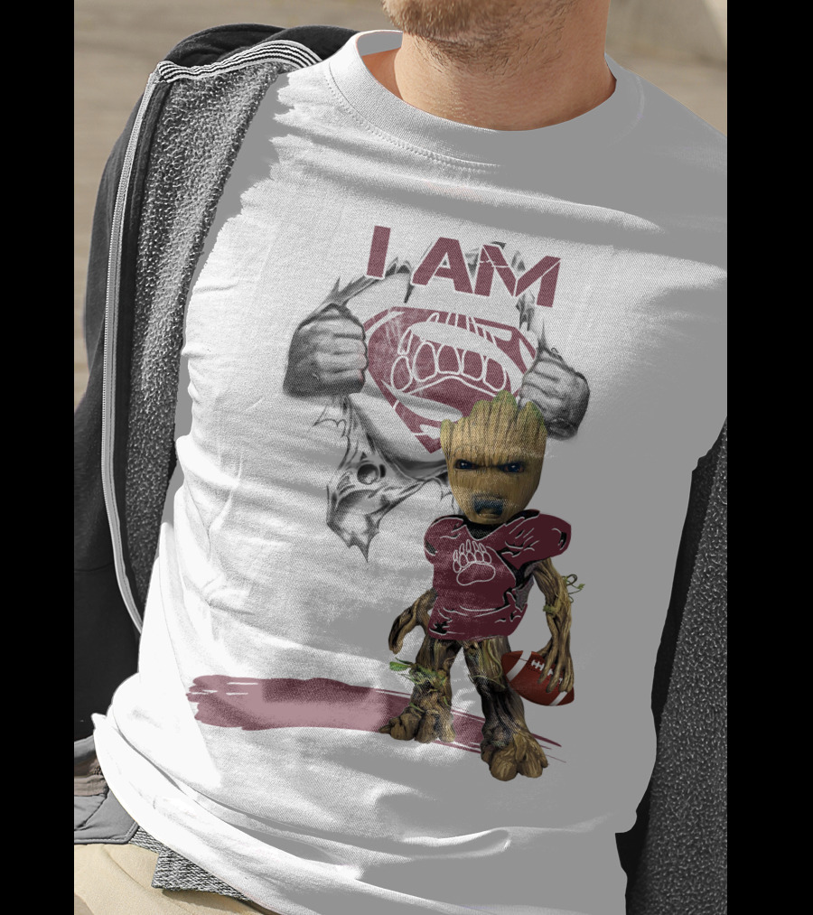 I Am Montana Baby Groot Superman Football T-Shirt