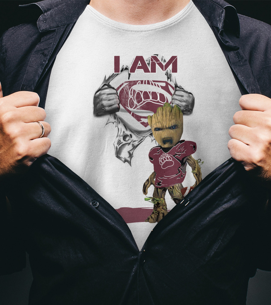 I Am Montana Baby Groot Superman Football T-Shirt