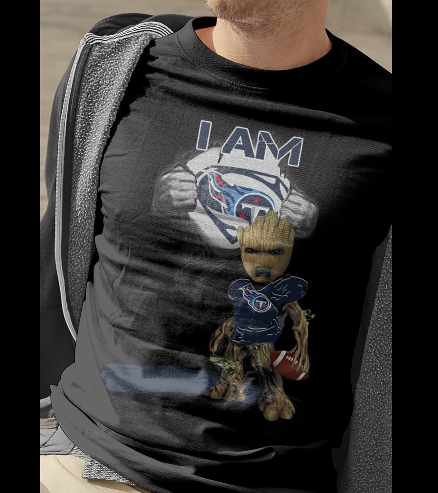 I Am Titans Baby Groot Football Superhero T-Shirt