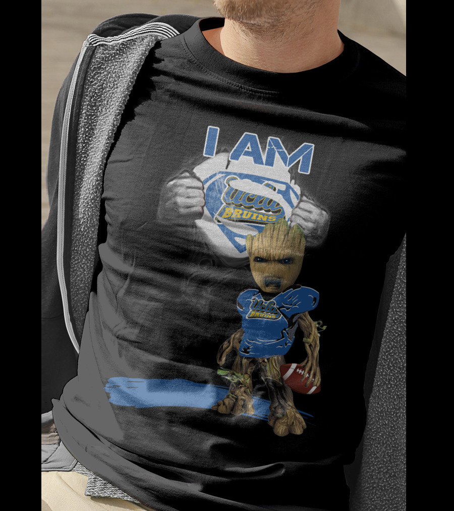 I Am UCLA Bruins Baby Groot Superman Football T-Shirt