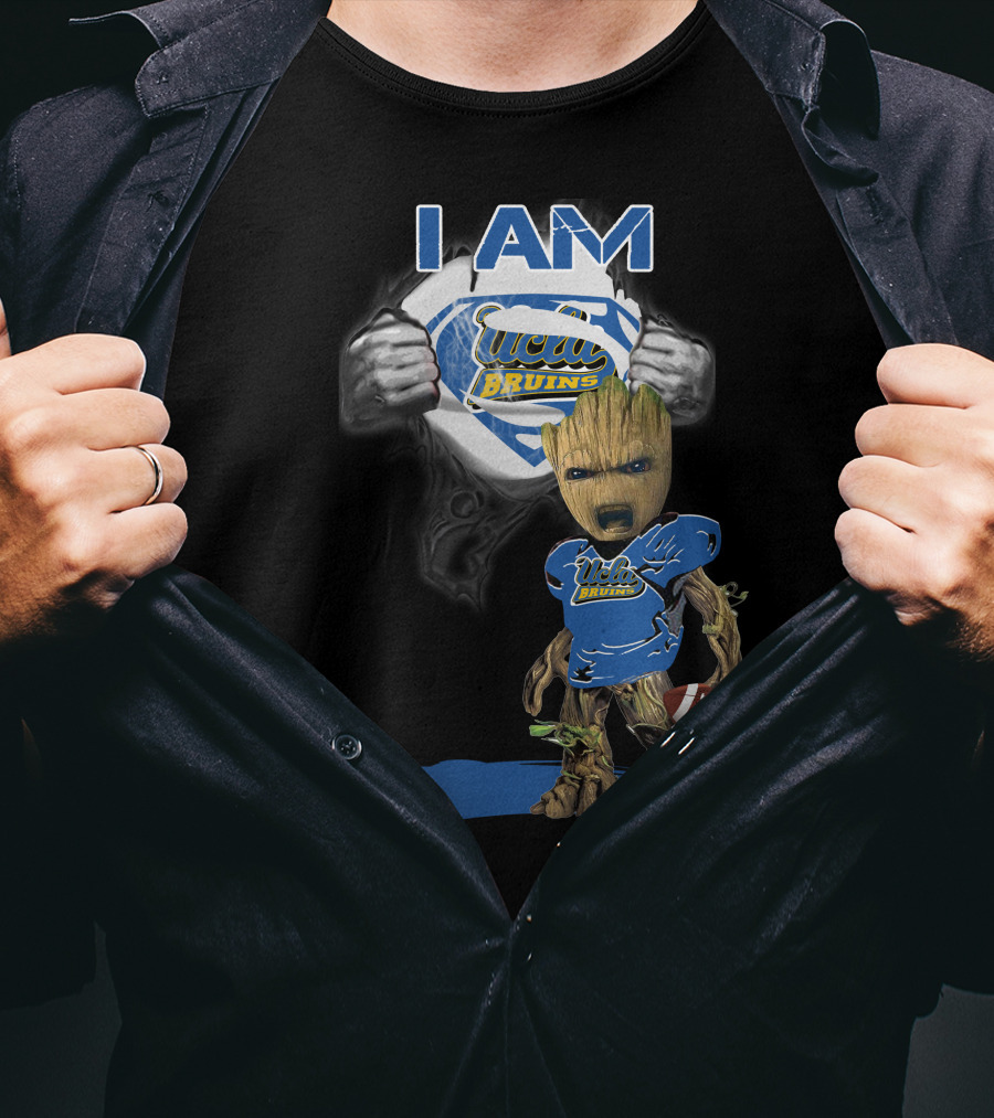 I Am UCLA Bruins Baby Groot Superman Football T-Shirt
